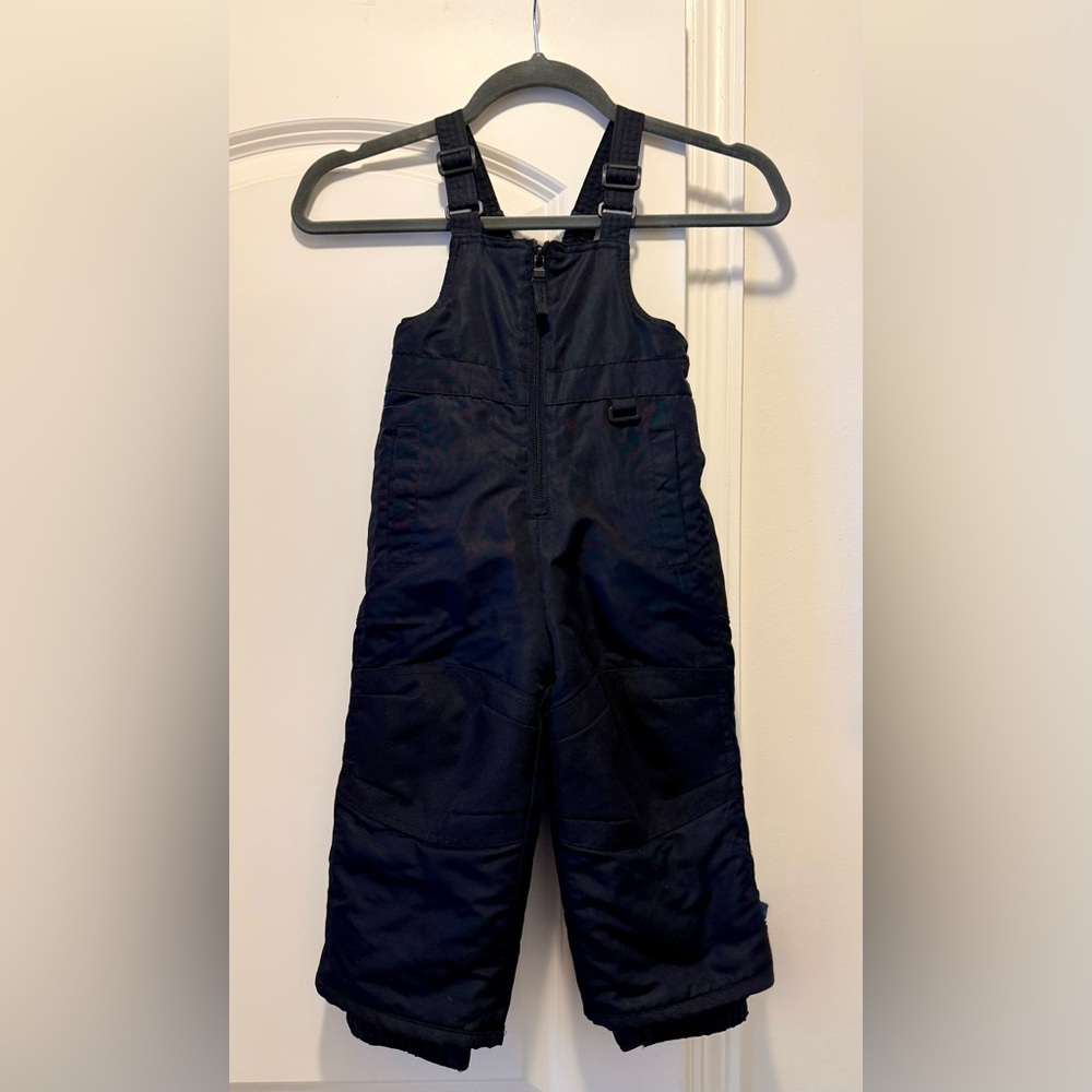 Toddler Black Snowpants Bib Overalls- 18 M